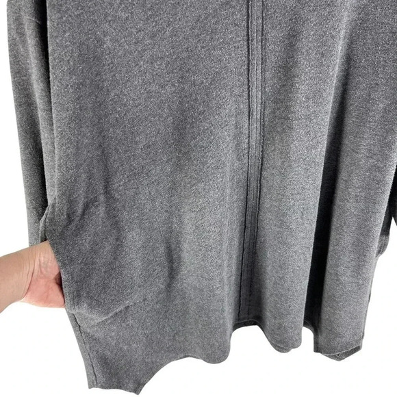 J Jill PURE JILL Womens L RELAXED KNIT 147021 Dark Charcoal Heather PONCHO Tunic - Picture 3 of 13